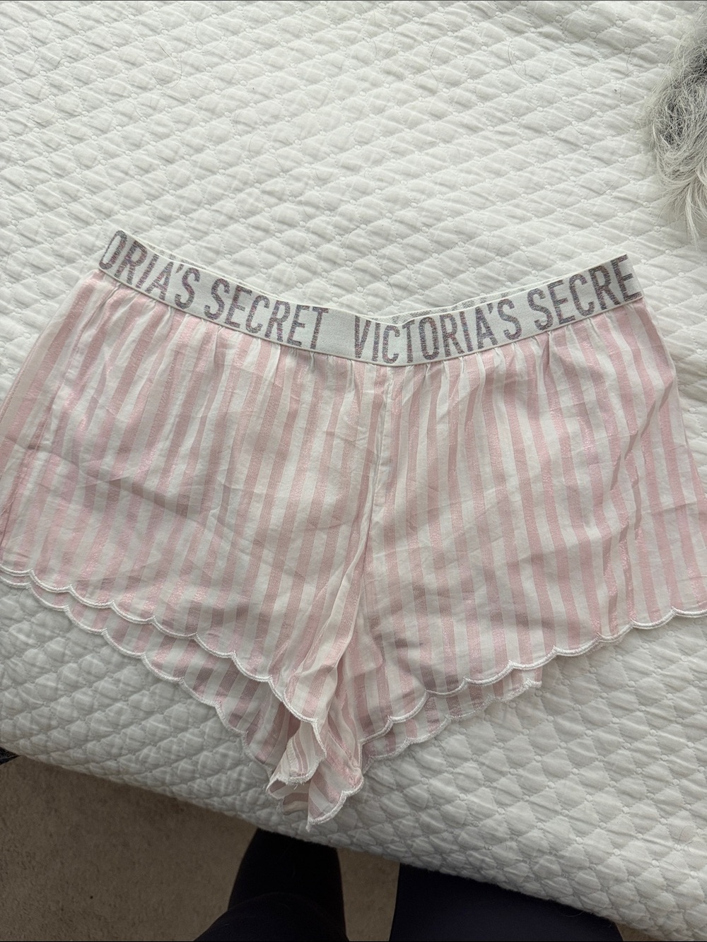 Victoria's Secret Pink & White Striped Sleep Shorts